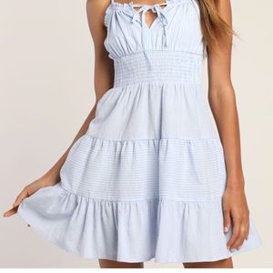 Lulus Coastal Cutie Tiered Mini-Dress